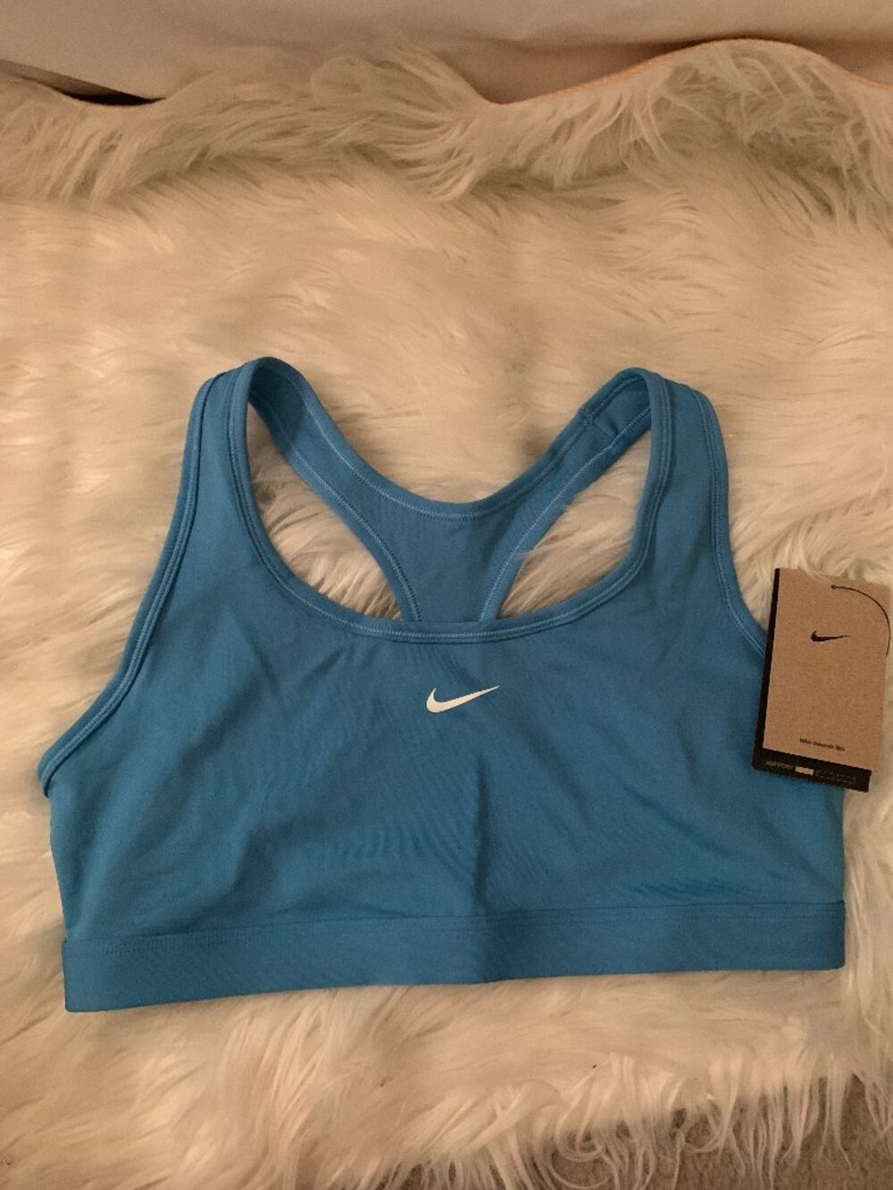 NIKE Swoosh Light Support Sports Bra in University Blue Sz LARGE